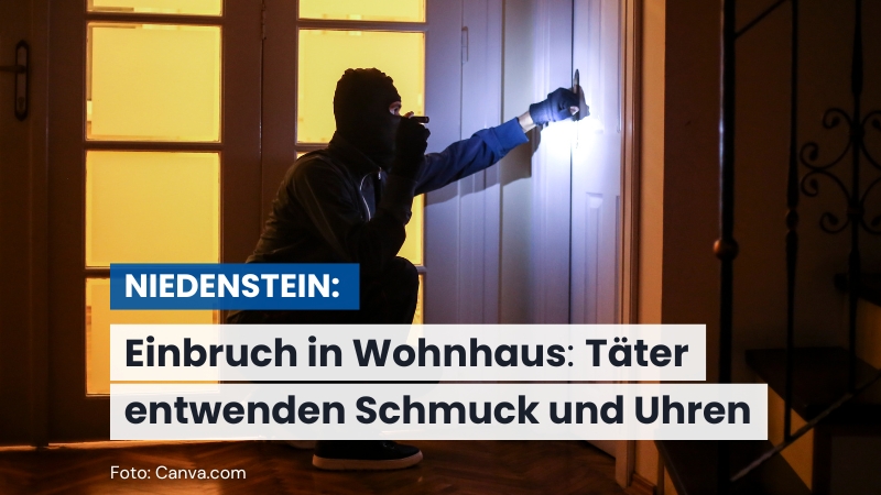Einbruch in Wohnhaus: Täter entwenden Schmuck und Armbanduhren