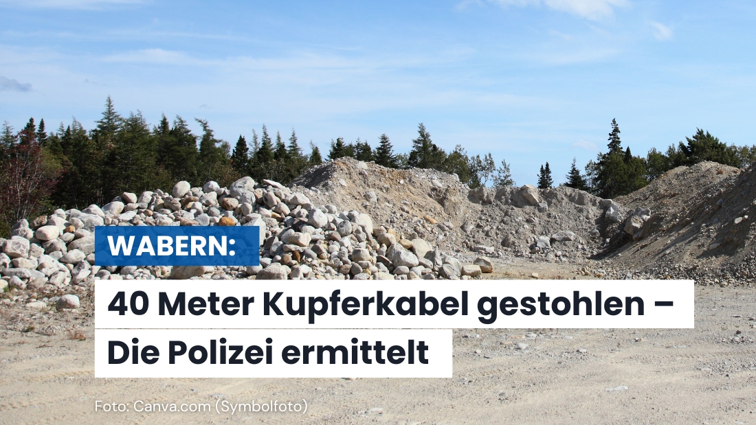 Diebstahl von Kupferkabel: Unbekannte Täter entwenden 40 Meter Kabel
