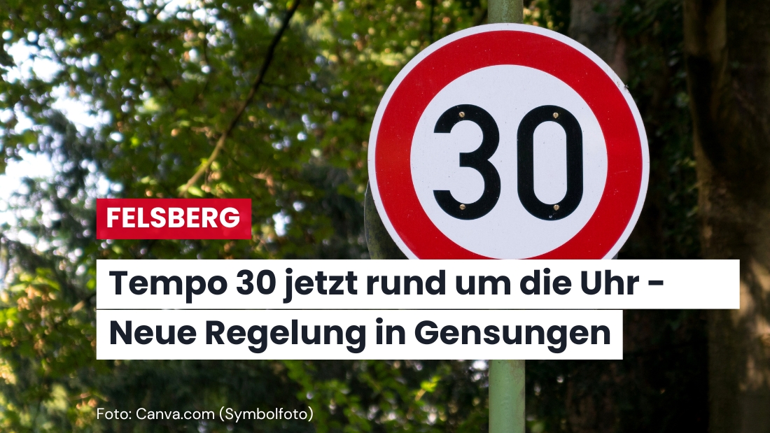 Ganztägige Geschwindigkeitsbeschränkung in der Ortsdurchfahrt Gensungen