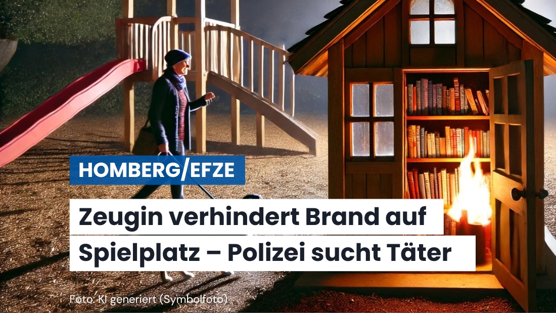 Aufmerksame Spaziergängerin verhindert möglichen Brand auf Spielplatz – Polizei sucht Zeugen