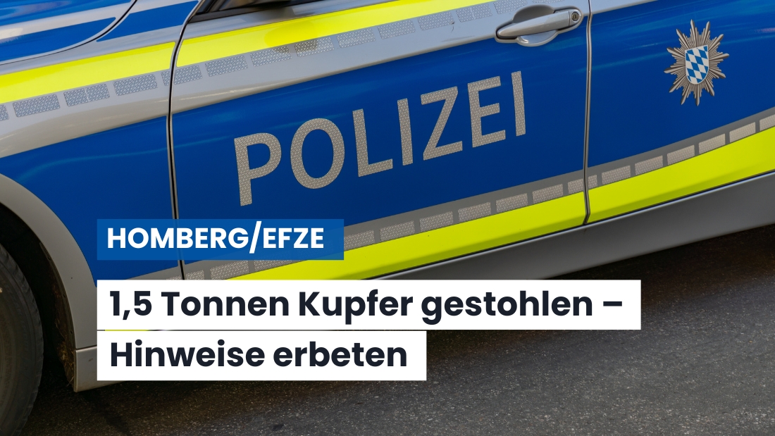 Einbruch in Homberger Firma: Täter entwenden 1,5 Tonnen Kupfer